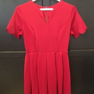 ❤️ SHEIN Scallop Sleeve/Hem Skater Dress